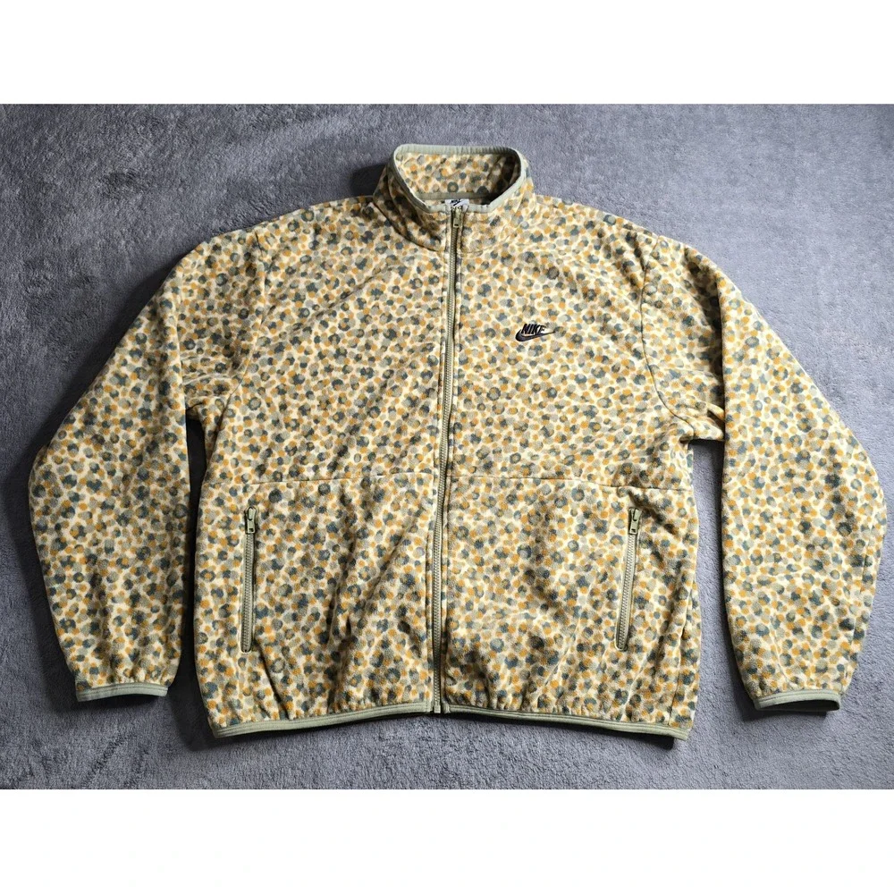 NIKE Sportswear Club Fleece Jacket Mens Large Full Zip Animal Print DX0531